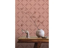 ESTAhome Tapete Abgenutzte Fliesen Aubergineviolett 50 X 900 Cm 131482