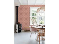 ESTAhome Tapete Abgenutzte Fliesen Aubergineviolett 50 X 900 Cm 131482