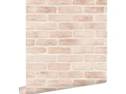 ESTAhome Tapete Backstein-Optik Pfirsichrosa 53 cm x 10.05 m