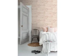 ESTAhome Tapete Backstein-Optik Pfirsichrosa 53 cm x 10.05 m