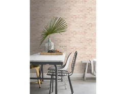 ESTAhome Tapete Backstein-Optik Pfirsichrosa 53 cm x 10.05 m