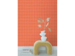 ESTAhome Tapete Kleine Fliesen Orange und Weiß 50 x 900 cm 139963