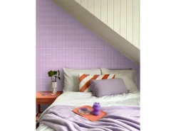 ESTAhome Tapete Kleine Fliesen 7298 Violett und Weiß 50 x 900 cm