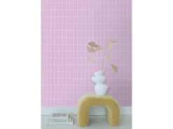 ESTAhome Tapete Kleine Fliesen 7298 Violett und Weiß 50 x 900 cm