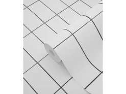ESTAhome Tapete Kleine Fliesen Schwarz-Weiß 0,53 x 10,05 m 139030