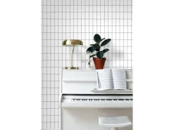 ESTAhome Tapete Kleine Fliesen Schwarz-Weiß 0,53 x 10,05 m 139030