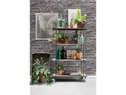 ESTAhome Tapete Stein-Optik Blau und Braun 53 cm x 10.05 m