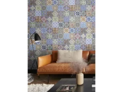 ESTAhome XXL-Vliestapete Spanische Fliesen Blau Orange Grün Und Beige 50 X 900 Cm - 158603