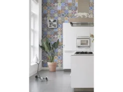 ESTAhome XXL-Vliestapete Spanische Fliesen Blau Orange Grün Und Beige 50 X 900 Cm - 158603