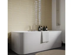 Eurostone Wandfliese Loft Steingut Glasiert Glänzend Beige 7,5 cm x 30 cm