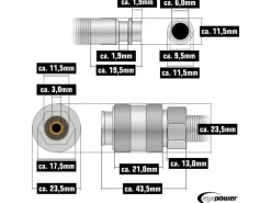 eyepower 7.5 m Druckluftschlauch 1/4" Spiralförmig 10 Bar in Blau