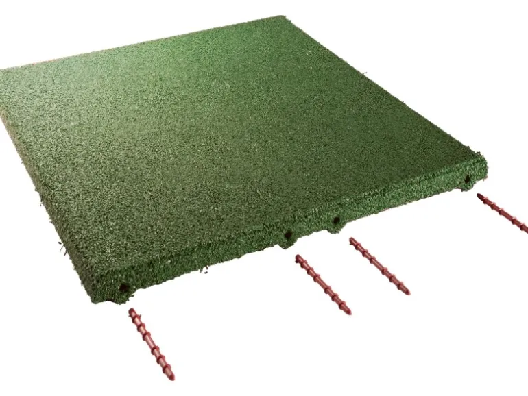 Fallschutzplatte/Elastikmatte Grün 50 cm x 50 cm x 3 cm