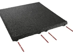 Fallschutzplatte/ElastikmatteSchwarz 50 cm x 50 cm x 3 cm