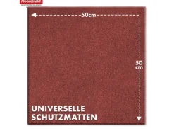 Floordirekt Fallschutzmatte Elastikmatte Fallschutzplatte mit Drainage 50 x 50 x 3,5 cm Rot
