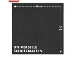 Floordirekt Fallschutzmatte Elastikmatte Fallschutzplatte mit Drainage 50 x 50 x 2,5 cm Schwarz
