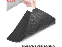 Floordirekt Fallschutzmatte Elastikmatte Fallschutzplatte mit Drainage 50 x 50 x 2,5 cm Schwarz