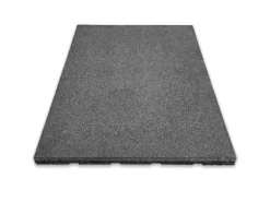 Floordirekt Fallschutzmatte Elastikmatte Fallschutzplatte mit Drainage 50 x 50 x 2,5 cm Grau