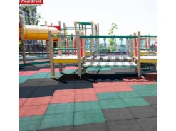 Floordirekt Fallschutzmatte Elastikmatte Fallschutzplatte mit Drainage 50 x 50 x 2,5 cm Grau