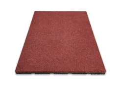 Floordirekt Fallschutzmatte Elastikmatte Fallschutzplatte mit Drainage 50 x 50 x 4 cm Rot
