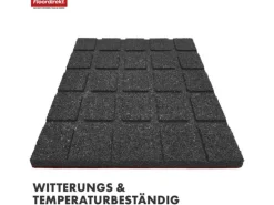 Floordirekt Fallschutzmatte Elastikmatte Fallschutzplatte mit Drainage 50 x 50 x 4 cm Rot