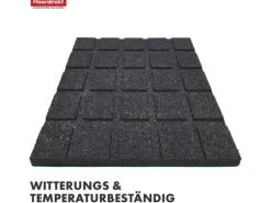 Floordirekt Fallschutzmatte Elastikmatte Fallschutzplatte mit Drainage 50 x 50 x 3,5 cm Grün