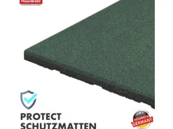 Floordirekt Fallschutzmatte Elastikmatte Fallschutzplatte mit Drainage 50 x 50 x 3,5 cm Grün