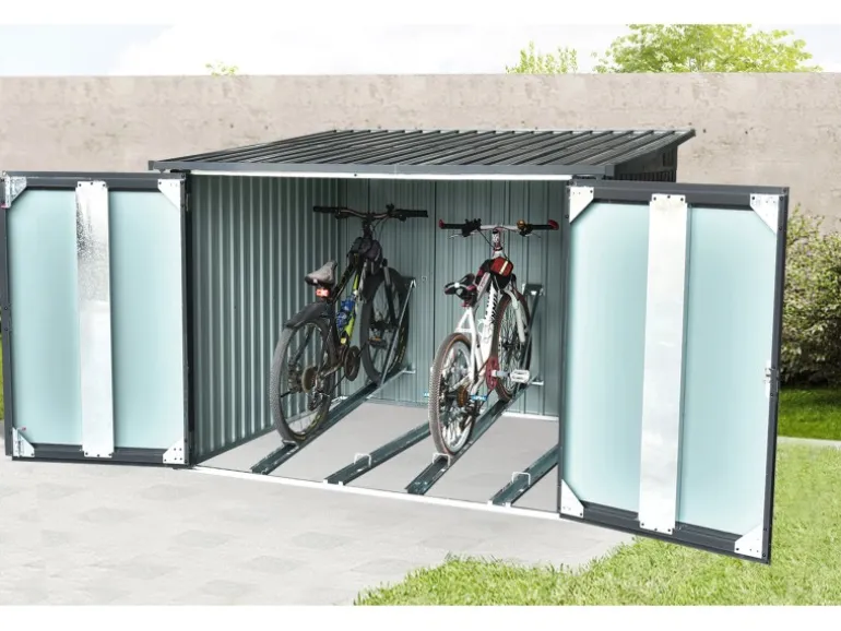 Floraworld Fahrradgarage 4 Fahrräder Anthrazit 206,5 cm x 204 cm