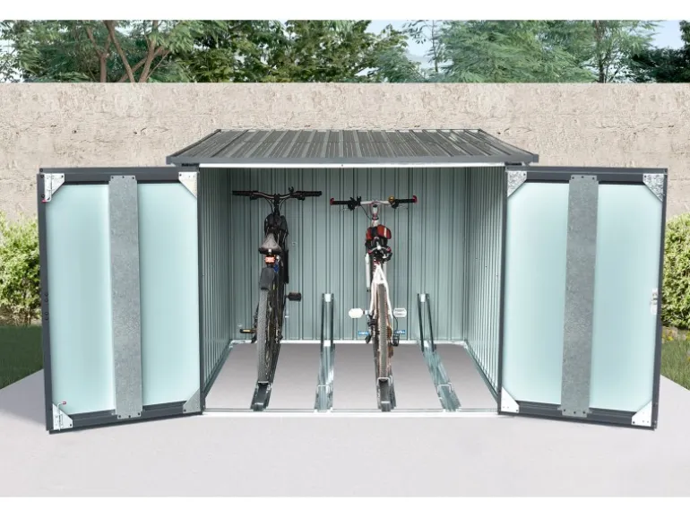 Floraworld Fahrradgarage 4 Fahrräder Anthrazit 206,5 cm x 204 cm