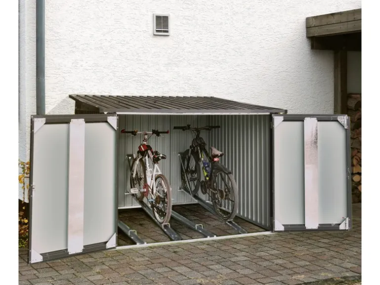 Floraworld Fahrradgarage 4 Fahrräder Anthrazit 206,5 cm x 204 cm