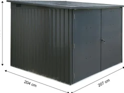 Floraworld Fahrradgarage 4 Fahrräder Anthrazit 206,5 cm x 204 cm