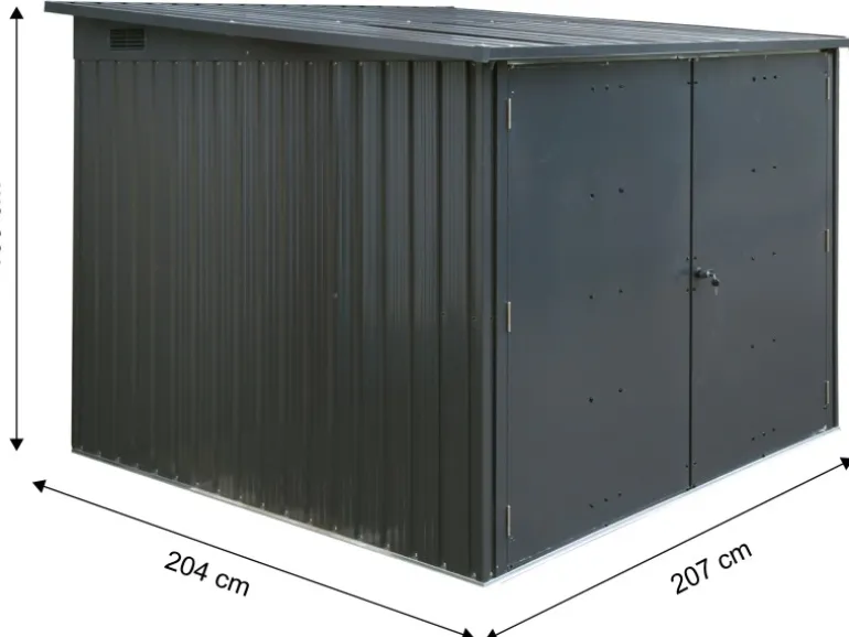 Floraworld Fahrradgarage 4 Fahrräder Anthrazit 206,5 cm x 204 cm