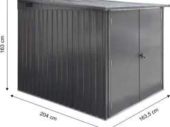 Floraworld Fahrradgarage 3 Fahrräder Anthrazit 163,5 cm x 204 cm