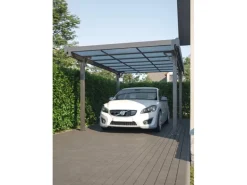 Floraworld Flachdach-Einzelcarport Aluminium Anthrazit 300 cm x 496 cm