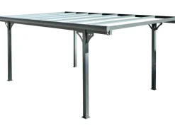 Floraworld Flachdach-Einzelcarport Aluminium Anthrazit 300 cm x 496 cm