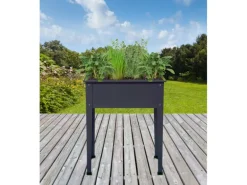 Floraworld Hochbeet Season Anthrazit 60 cm x 30 cm x 80 cm