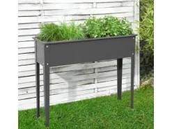 Floraworld Hochbeet Season 100 cm x 30 cm x 80 cm Anthrazit