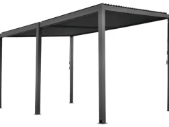 Floraworld Pergola mit Lamellendach Anthrazit 400 cm x 310 cm