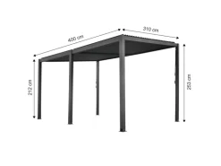 Floraworld Pergola mit Lamellendach Anthrazit 400 cm x 310 cm
