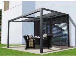 Floraworld Terrassenüberdachung Air Anthrazit (BxT) 390 cm x 299 cm