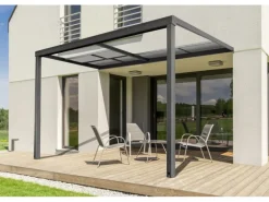 Floraworld Terrassenüberdachung Air Anthrazit (BxT) 390 cm x 299 cm