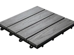 Florco Kunststoff/Holz Klickfliese WPC 3D, anthrazit 30x30x2,7 cm, 6 Stk/VPE