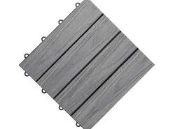 Florco Kunststoff/Holz Klickfliese WPC 3D, anthrazit 30x30x2,7 cm, 6 Stk/VPE