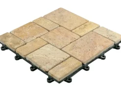 Florco Naturstein-Klickfliese Stone Travertine, Roma 30x30x2,8 cm, 4 Stk/VPE