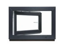 Framelux Kunststofffenster Proline Anthrazit 2-Fach Verglasung 900 x 550 mm Linksanschlag