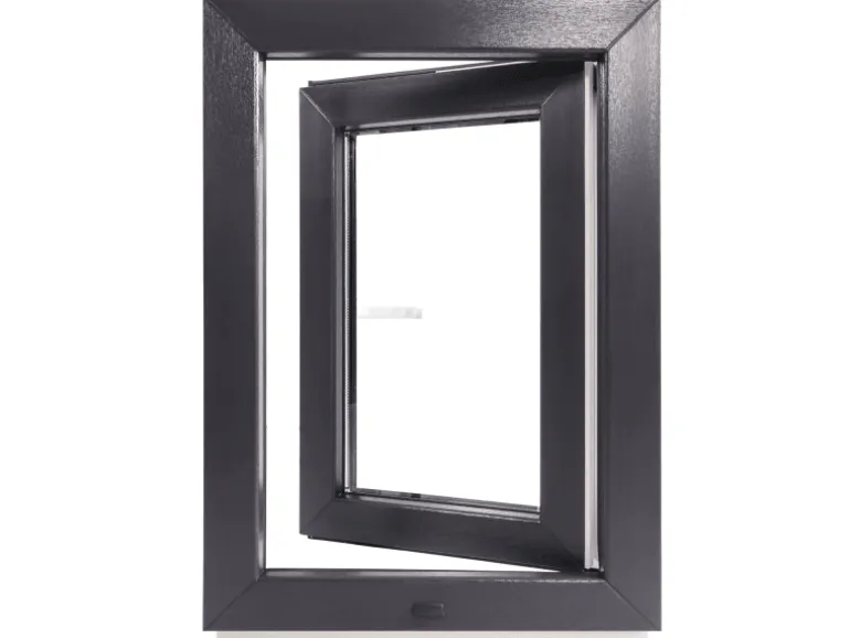 Framelux Kunststofffenster Proline Anthrazit 3-Fach Verglasung 600 x 900 mm Linksanschlag