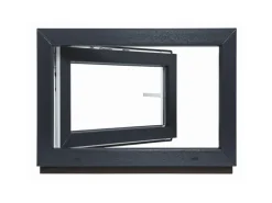 Framelux Kunststofffenster Proline Anthrazit 2-Fach Verglasung 1000 x 700 mm Linksanschlag