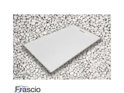 Frascio New Tecnology Duschwanne 110X90 cm Weiss Vulcano Line Plus Aus Harz und Marmorpulver Mit Seitengitter Aus Marmoresina