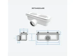 Frascio New Tecnology Duschwanne 110X90 cm Weiss Vulcano Line Plus Aus Harz und Marmorpulver Mit Seitengitter Aus Marmoresina