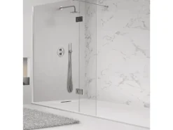 Frascio New Tecnology Duschwanne 110X90 cm Weiss Vulcano Line Plus Aus Harz und Marmorpulver Mit Seitengitter Aus Marmoresina