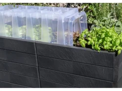 Garantia Hochbeet-System 2 L Ergo Quadro 75 cm x 160 cm x 80 cm Stone